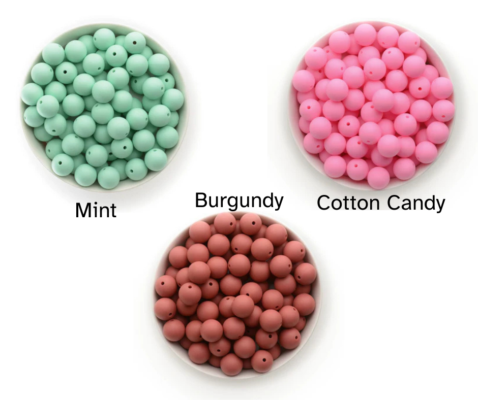 Solid Color 15mm Silicone Beads