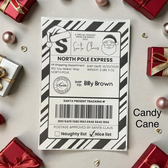 "from santa" shipping labels