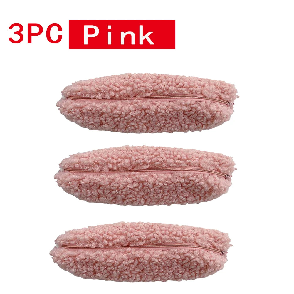 Lambswool Pencil Case Pen Pouch Plush Kawaii Zipper Bags Cosmetic Make Up Organizer School Office Stationery Supplies