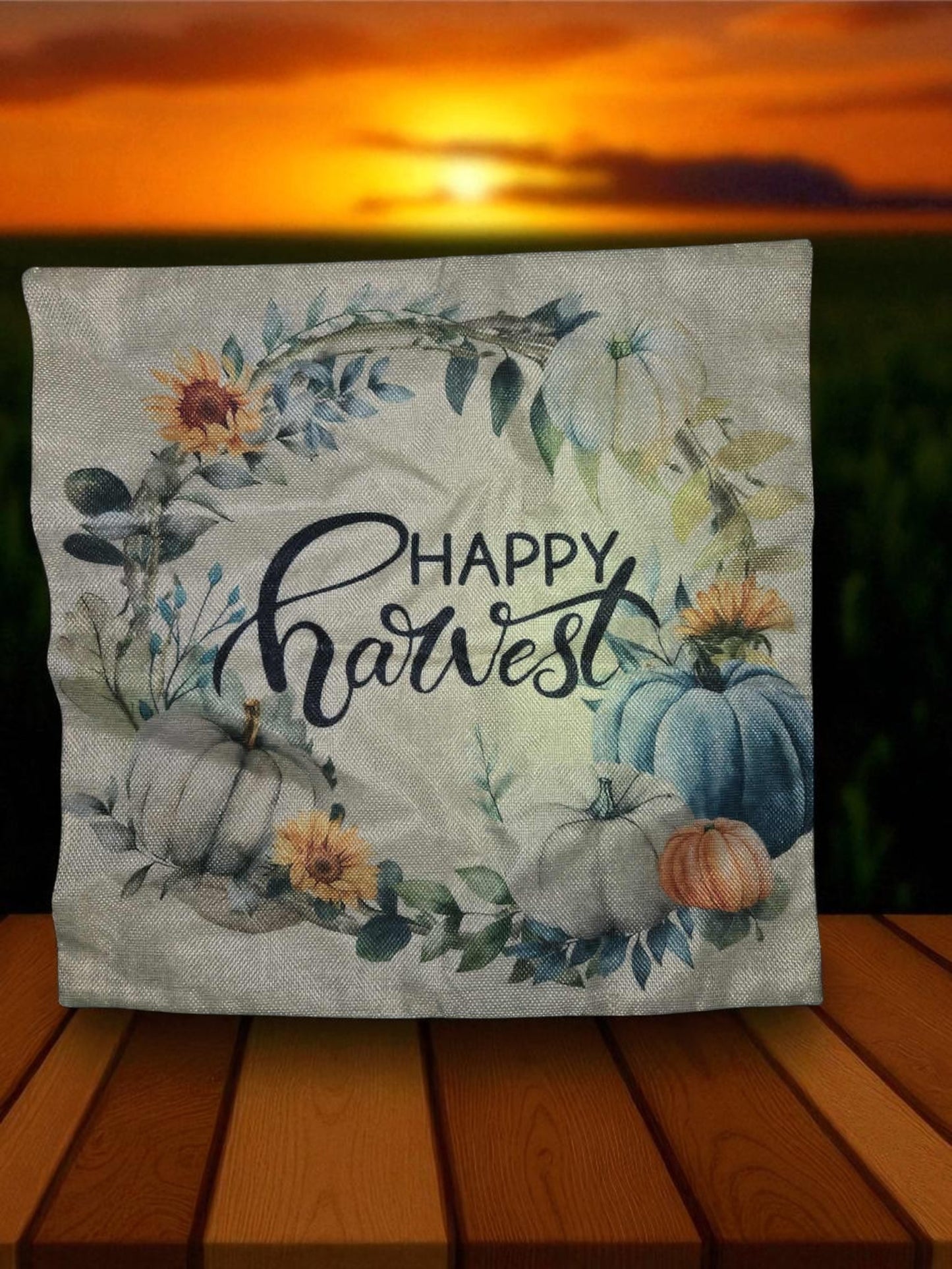 Square Harvest Pillow Cover