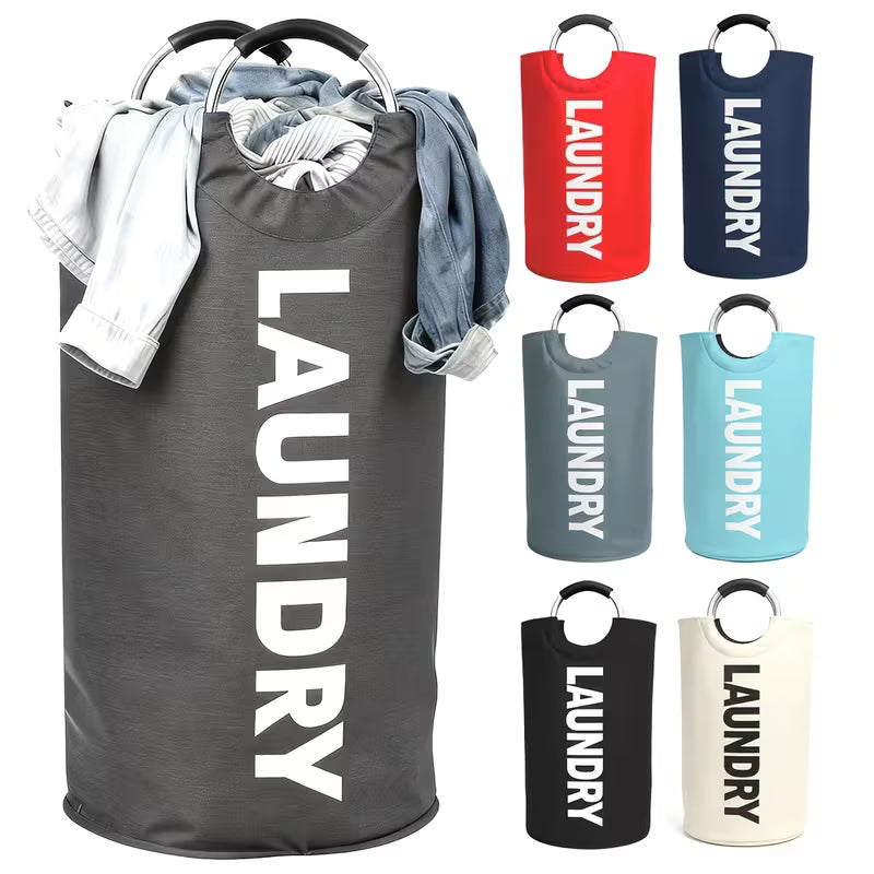 25.1 Gallon Extra Large Foldable Laundry Basket Hamper Bag (Aluminum Full Loop Handle)