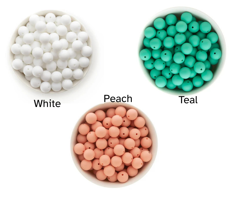 Solid Color 15mm Silicone Beads