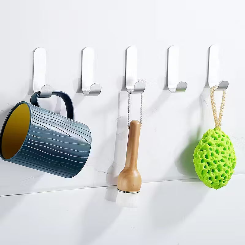 6pcs Heavy-Duty Hooks - No Drill Installation, Space-Saving Organizer
