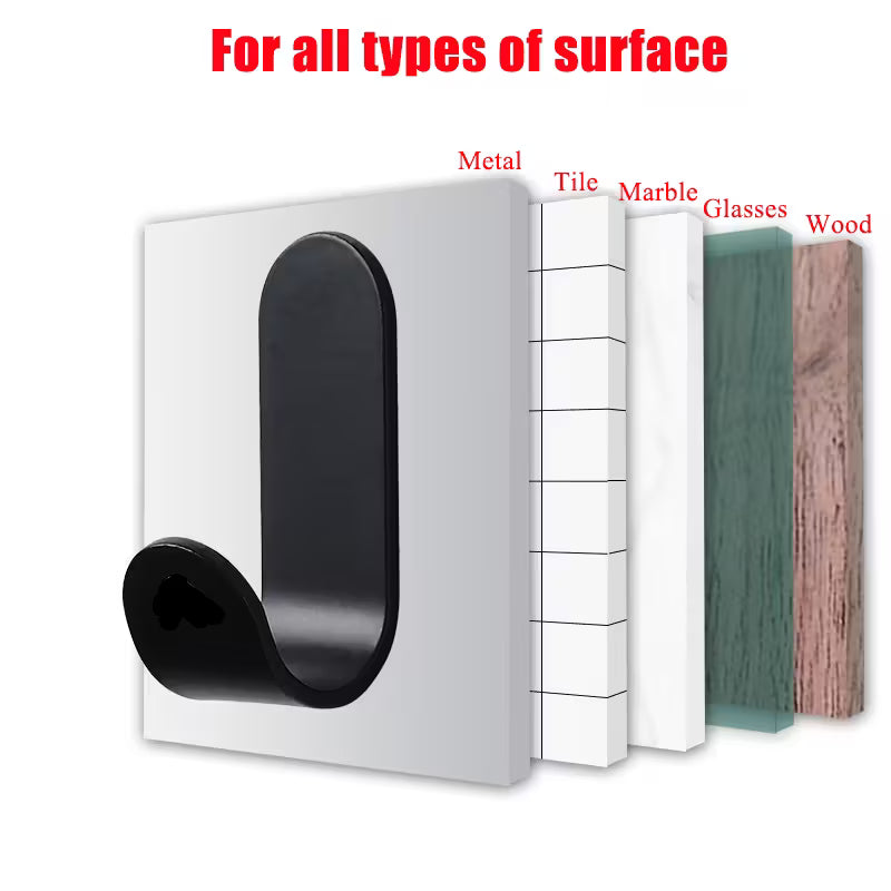 6pcs Heavy-Duty Hooks - No Drill Installation, Space-Saving Organizer