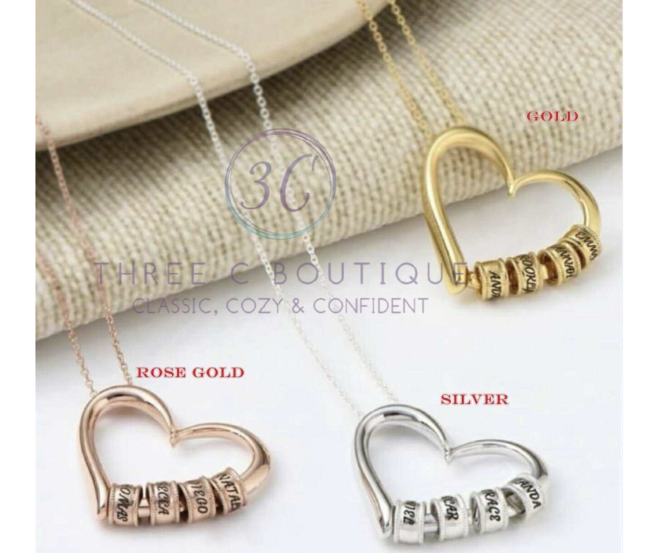 CUSTOM NAME HEART NECKLACES