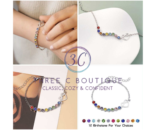 ”INFINITE LOVE” BIRTHSTONE BRACELET