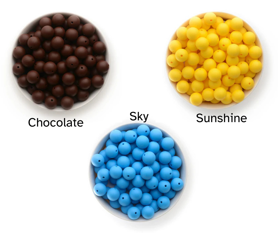Solid Color 15mm Silicone Beads