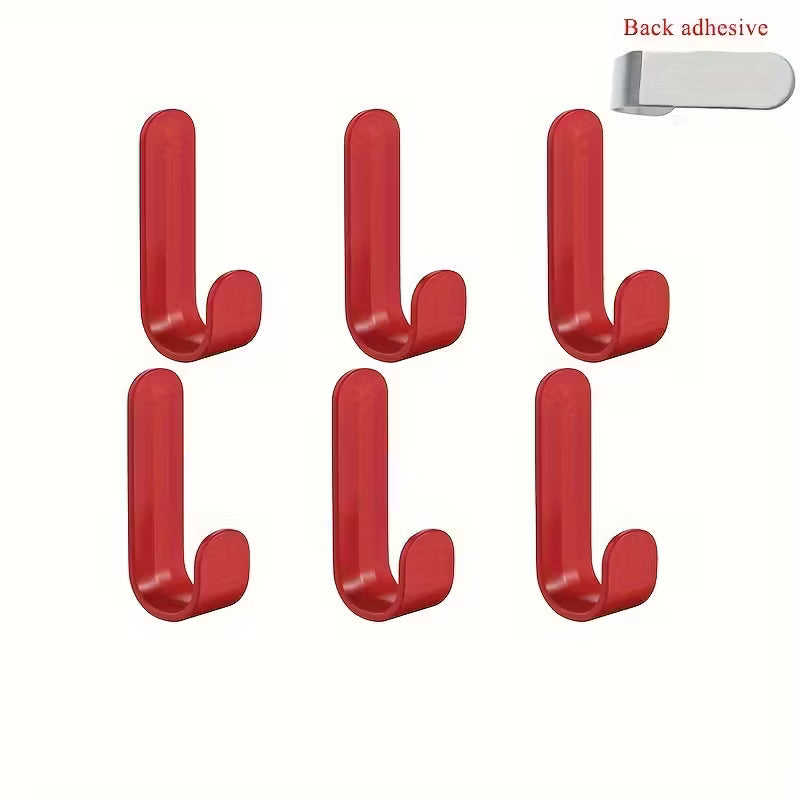 6pcs Heavy-Duty Hooks - No Drill Installation, Space-Saving Organizer
