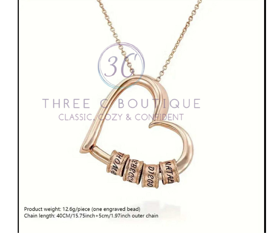 CUSTOM NAME HEART NECKLACES