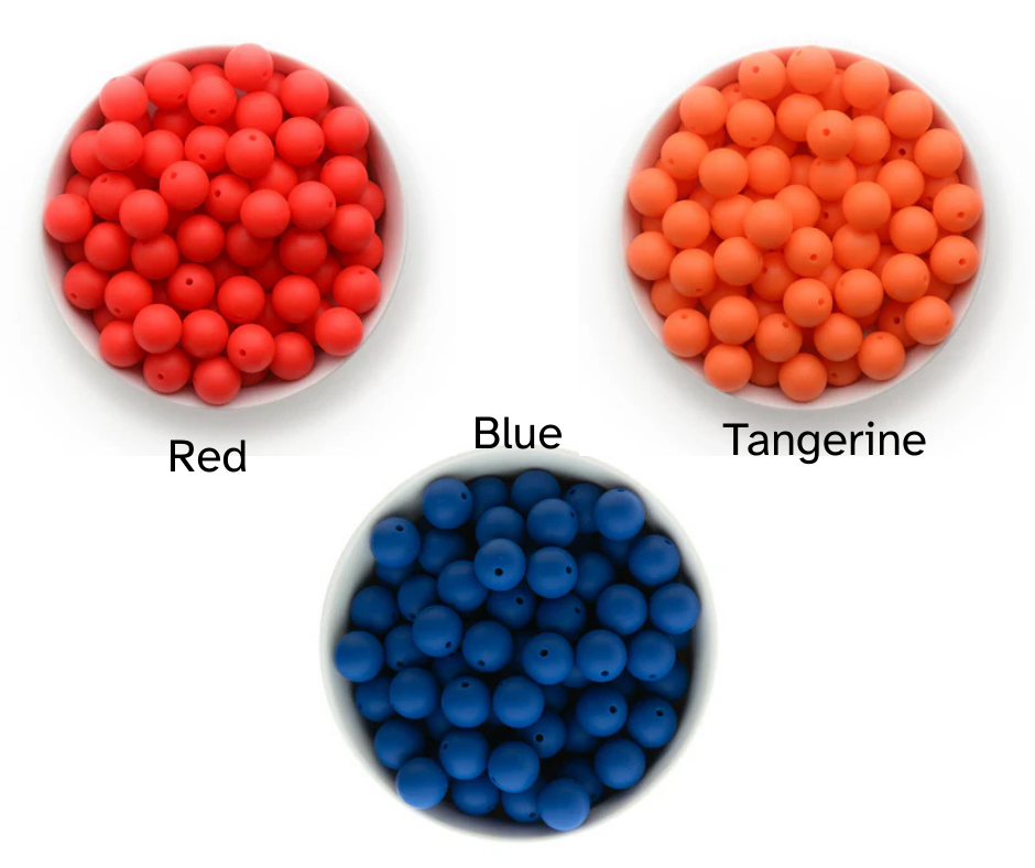 Solid Color 15mm Silicone Beads