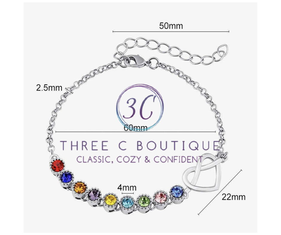 ”INFINITE LOVE” BIRTHSTONE BRACELET