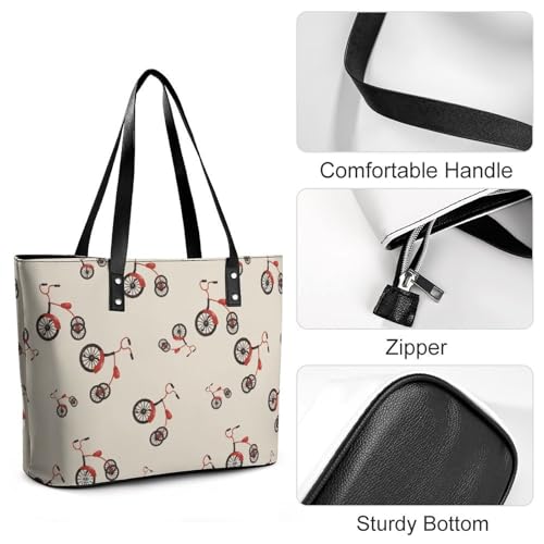 Women's Leather Tote Bag Fashion Handbag for Work Travel Shopping Daily Use Large Capacity Shoulder Purse