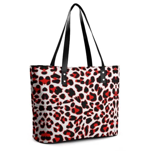 Women's Leather Tote Bag Fashion Handbag for Work Travel Shopping Daily Use Large Capacity Shoulder Purse