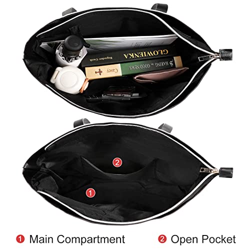 Women's Leather Tote Bag Fashion Handbag for Work Travel Shopping Daily Use Large Capacity Shoulder Purse