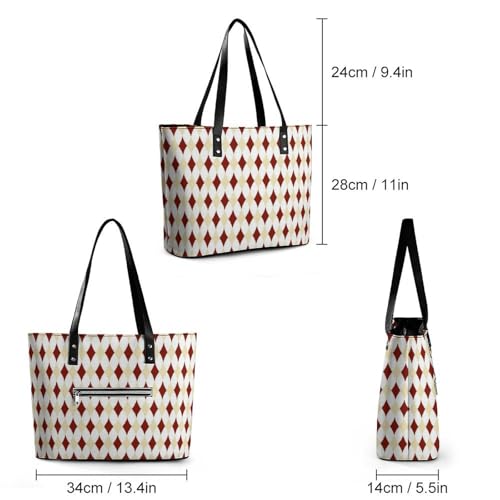 Women's Leather Tote Bag Fashion Handbag for Work Travel Shopping Daily Use Large Capacity Shoulder Purse