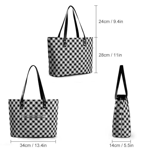 Women's Leather Tote Bag Fashion Handbag for Work Travel Shopping Daily Use Large Capacity Shoulder Purse