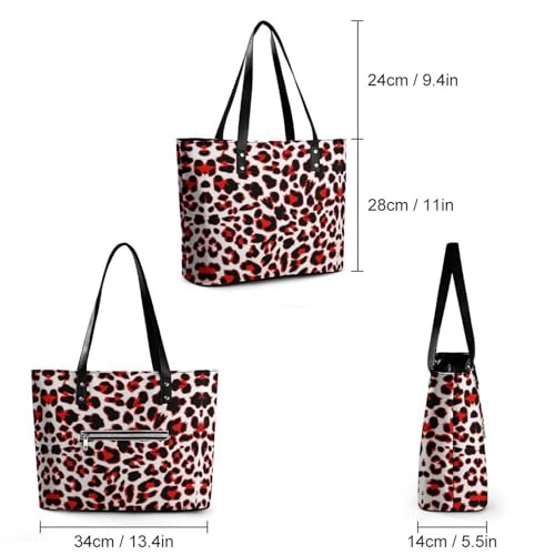 Women's Leather Tote Bag Fashion Handbag for Work Travel Shopping Daily Use Large Capacity Shoulder Purse