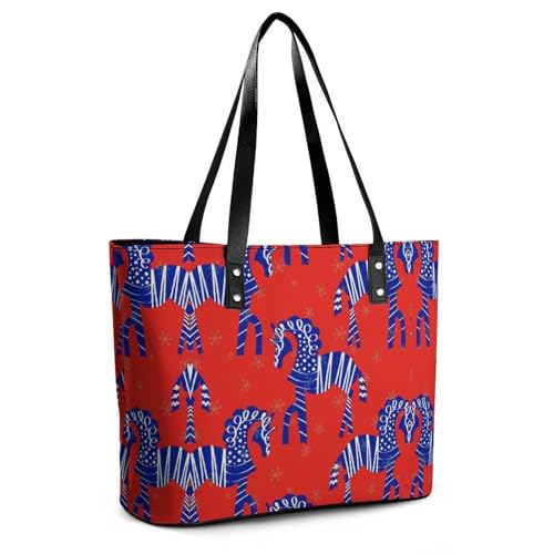 Women's Leather Tote Bag Fashion Handbag for Work Travel Shopping Daily Use Large Capacity Shoulder Purse