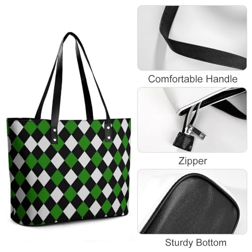 Women's Leather Tote Bag Fashion Handbag for Work Travel Shopping Daily Use Large Capacity Shoulder Purse