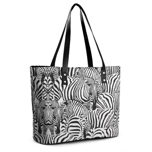 Women's Leather Tote Bag Fashion Handbag for Work Travel Shopping Daily Use Large Capacity Shoulder Purse