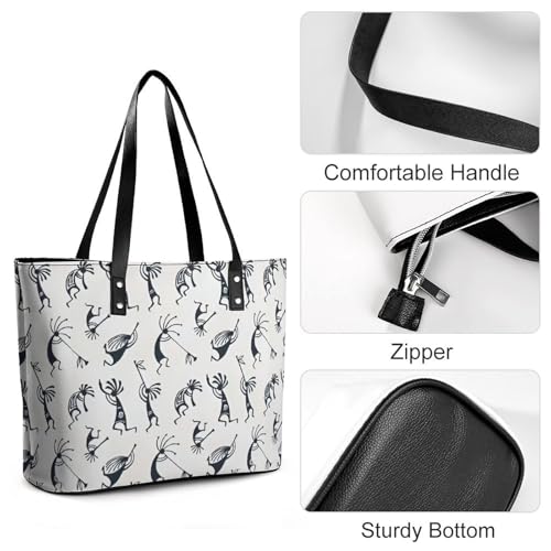 Women's Leather Tote Bag Fashion Handbag for Work Travel Shopping Daily Use Large Capacity Shoulder Purse