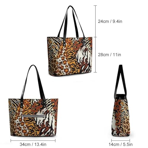 Women's Leather Tote Bag Fashion Handbag for Work Travel Shopping Daily Use Large Capacity Shoulder Purse