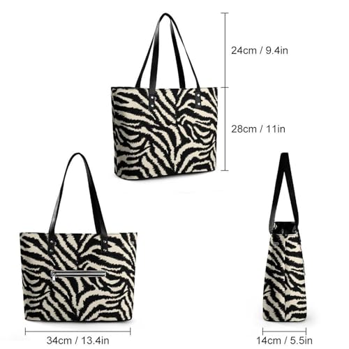 Women's Leather Tote Bag Fashion Handbag for Work Travel Shopping Daily Use Large Capacity Shoulder Purse