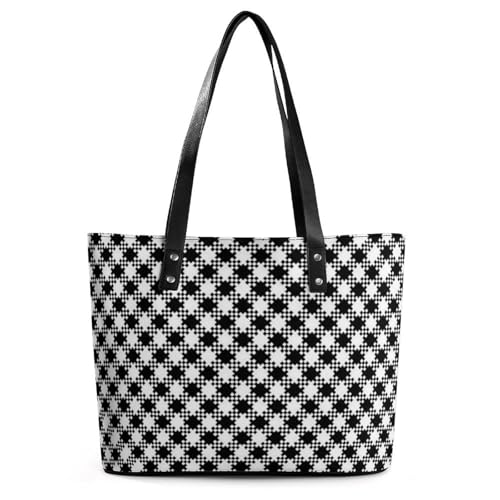 Women's Leather Tote Bag Fashion Handbag for Work Travel Shopping Daily Use Large Capacity Shoulder Purse