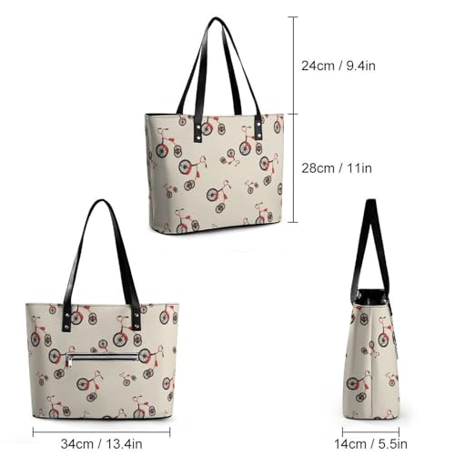 Women's Leather Tote Bag Fashion Handbag for Work Travel Shopping Daily Use Large Capacity Shoulder Purse