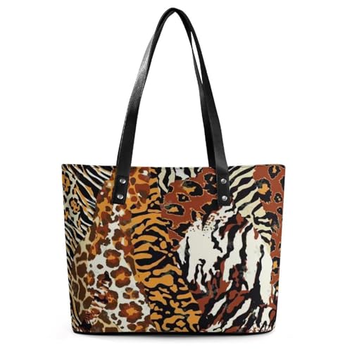 Women's Leather Tote Bag Fashion Handbag for Work Travel Shopping Daily Use Large Capacity Shoulder Purse