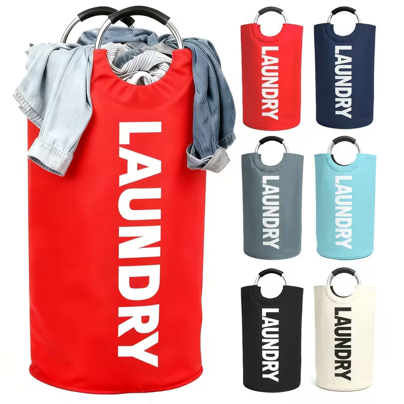 25.1 Gallon Extra Large Foldable Laundry Basket Hamper Bag (Aluminum Full Loop Handle)