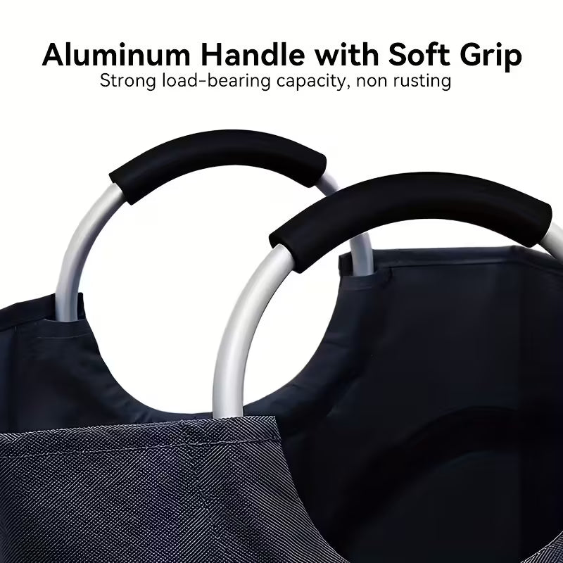 25.1 Gallon Extra Large Foldable Laundry Basket Hamper Bag (Aluminum Full Loop Handle)