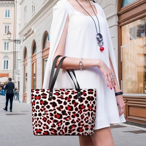 Women's Leather Tote Bag Fashion Handbag for Work Travel Shopping Daily Use Large Capacity Shoulder Purse