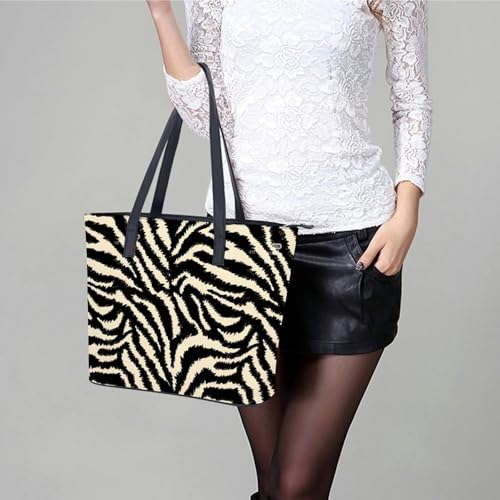 Women's Leather Tote Bag Fashion Handbag for Work Travel Shopping Daily Use Large Capacity Shoulder Purse