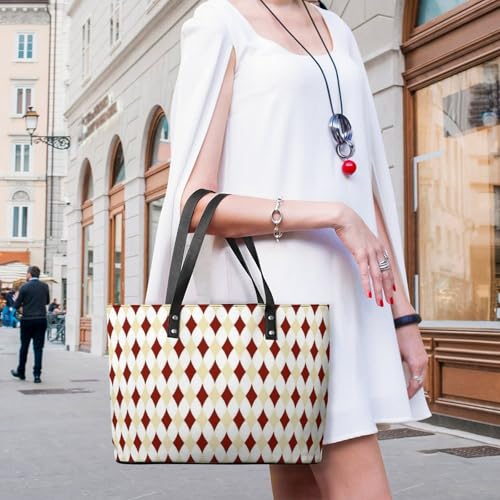 Women's Leather Tote Bag Fashion Handbag for Work Travel Shopping Daily Use Large Capacity Shoulder Purse