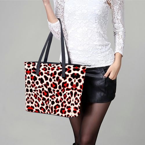 Women's Leather Tote Bag Fashion Handbag for Work Travel Shopping Daily Use Large Capacity Shoulder Purse