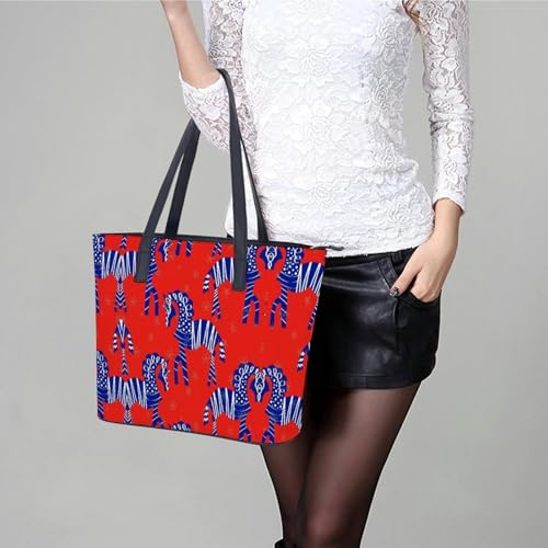 Women's Leather Tote Bag Fashion Handbag for Work Travel Shopping Daily Use Large Capacity Shoulder Purse