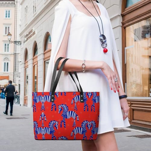 Women's Leather Tote Bag Fashion Handbag for Work Travel Shopping Daily Use Large Capacity Shoulder Purse