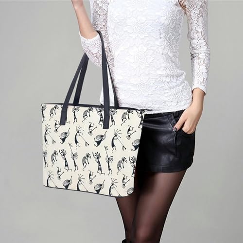 Women's Leather Tote Bag Fashion Handbag for Work Travel Shopping Daily Use Large Capacity Shoulder Purse