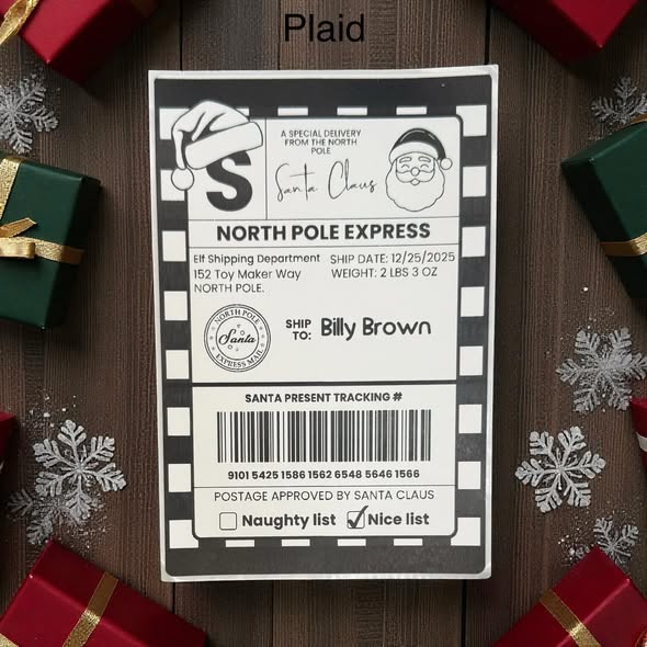 "from santa" shipping labels