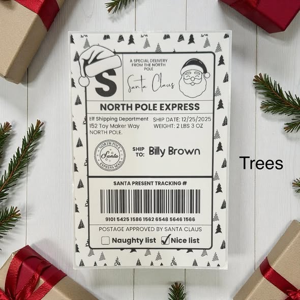 "from santa" shipping labels