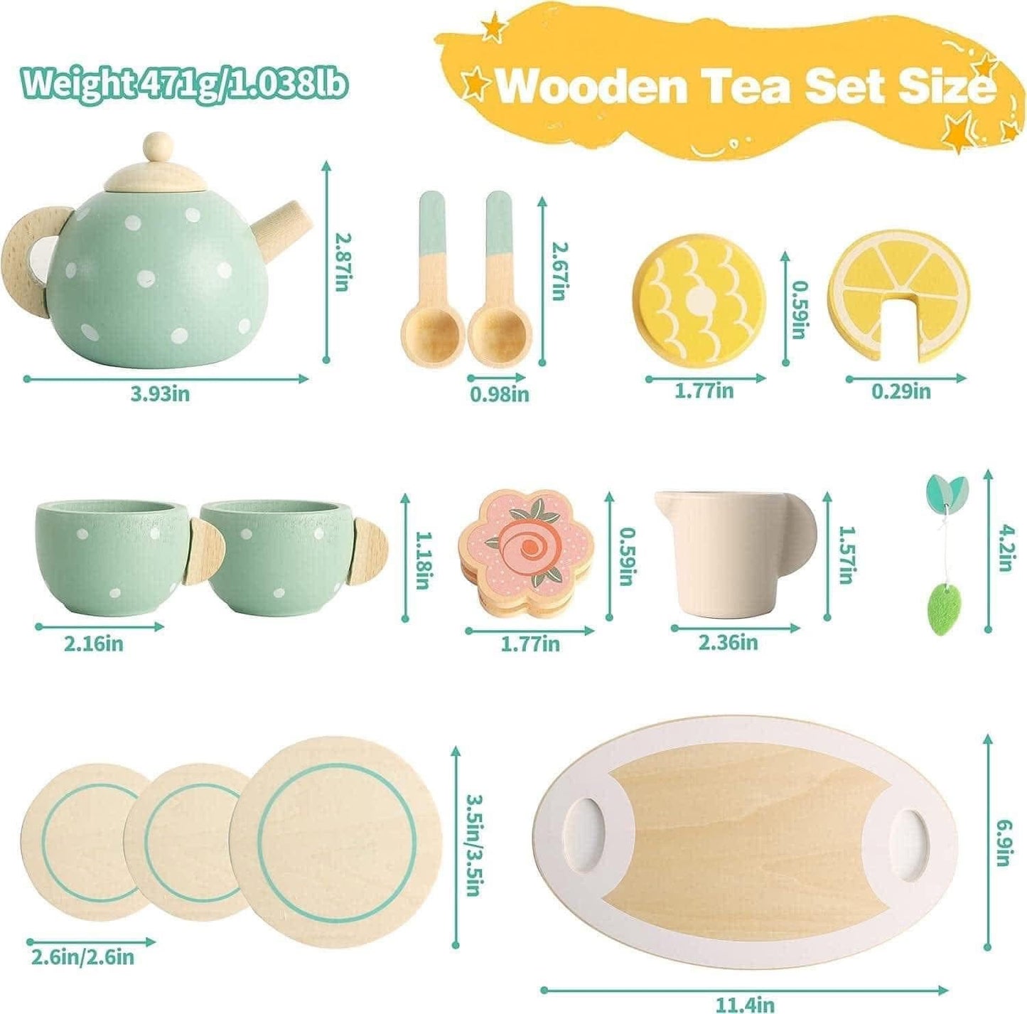 Kids’ Personalized Tea Party Wood Sets