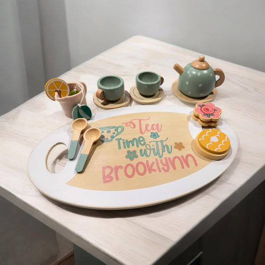 Kids’ Personalized Tea Party Wood Sets