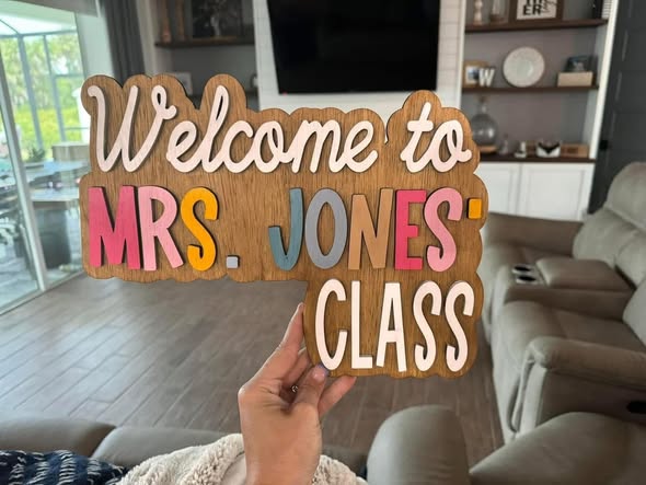 School teacher door frame signs