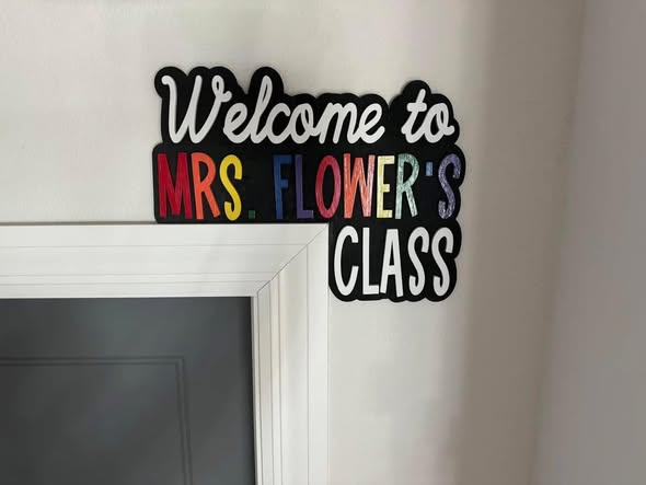 School teacher door frame signs