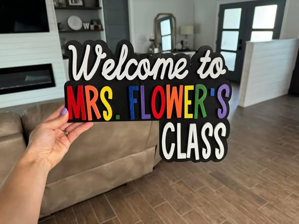 School teacher door frame signs