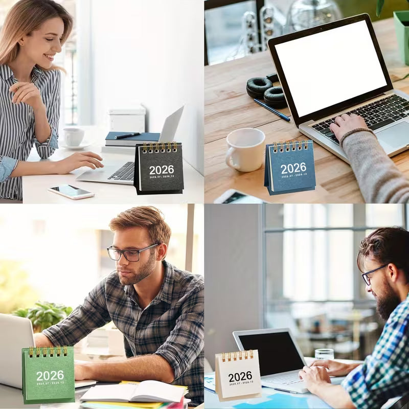 10pcs 2026 Mini Desk Calendar Set - Monthly Planner with Golden Accents, Compact Design for Home, Office, Party, Christmas & Back-to-School Gifts, Desk Calendar Set, Office Supplies, Elegant Cover Design, Durable Paper Material, Mini Calendar