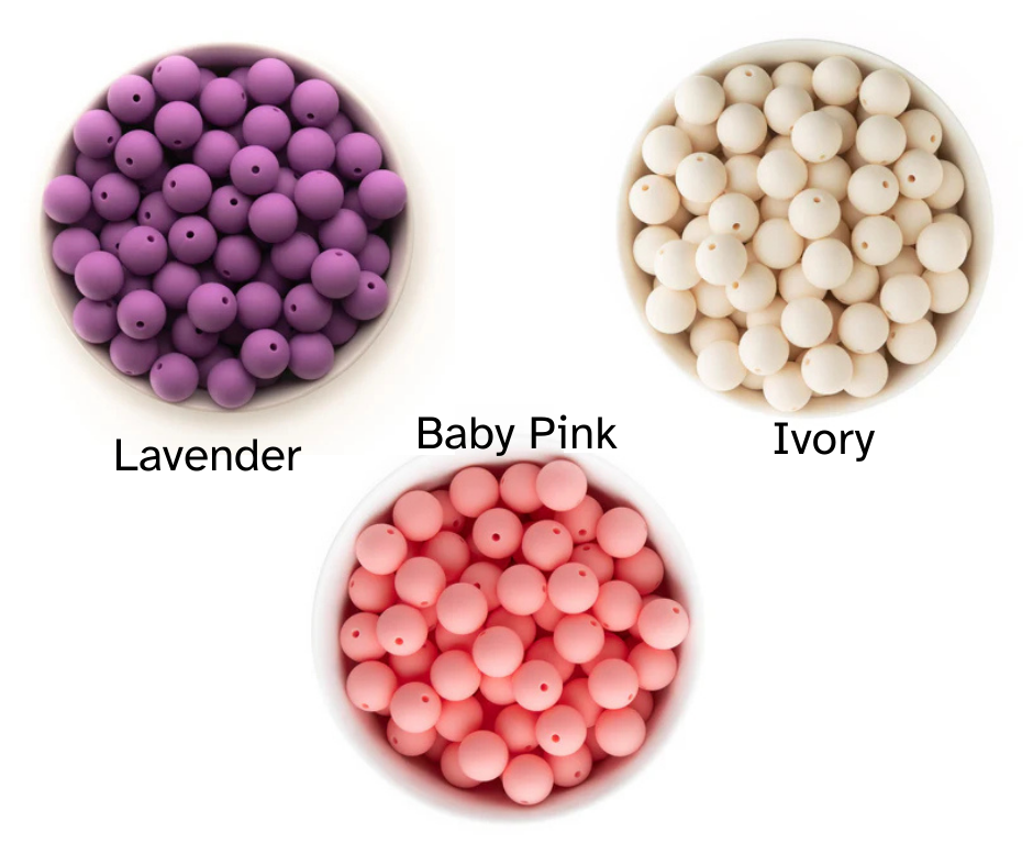 Solid Color 15mm Silicone Beads