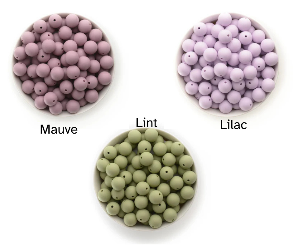 Solid Color 15mm Silicone Beads