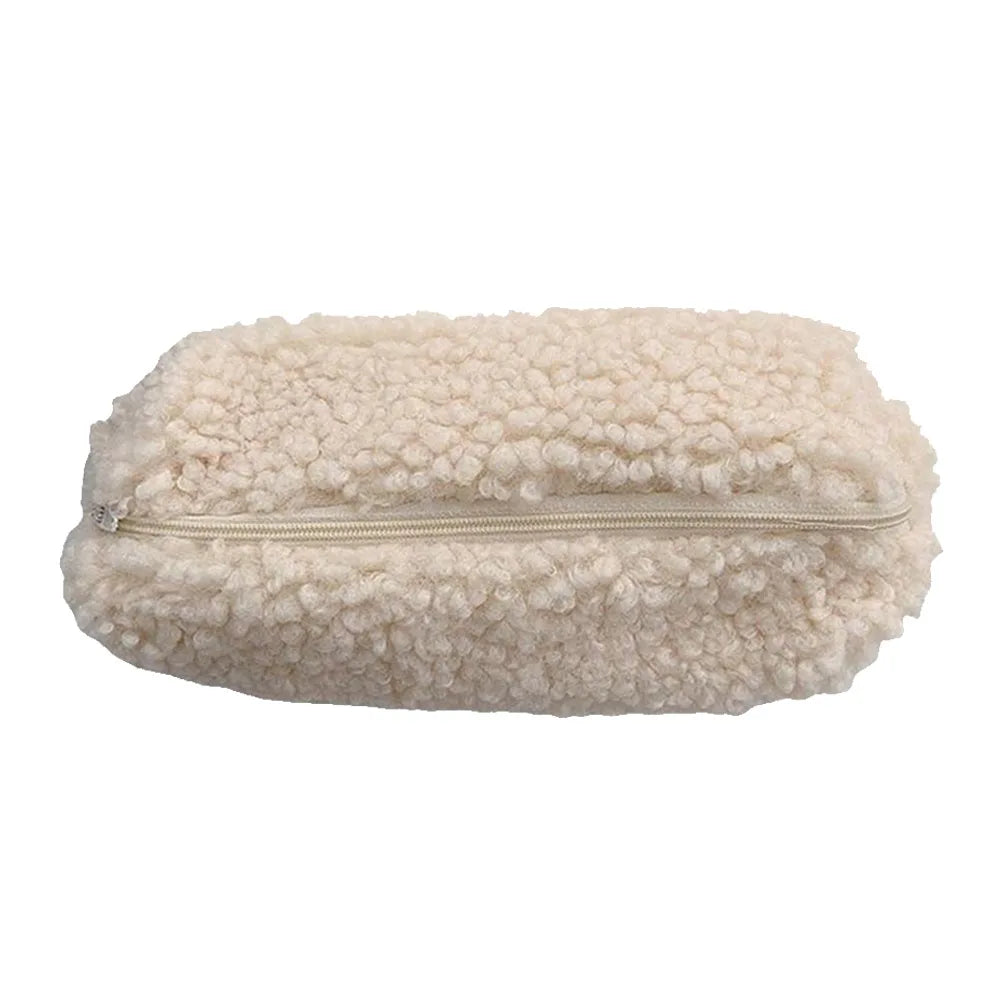 Lambswool Pencil Case Pen Pouch Plush Kawaii Zipper Bags Cosmetic Make Up Organizer  School Office Stationery Supplies
